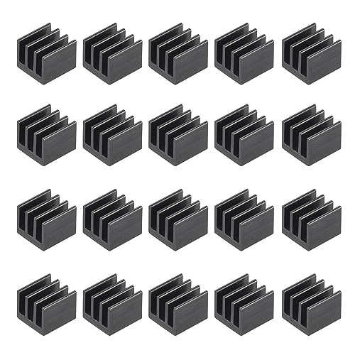uxcell 0.276x0.276x0.236 in negro térmico autoadhesivo alumi