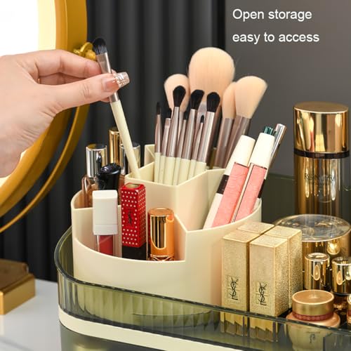 Organizador de maquillaje giratorio de 360° para mostrador,