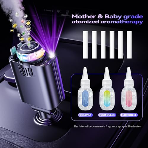 Cargador retráctil 5 en 1 para automóvil con aromaterapia y