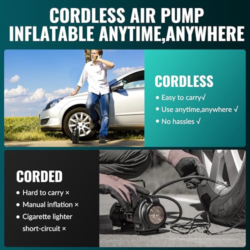 Inflador de neumáticos, compresor de aire portátil, 180 PSI