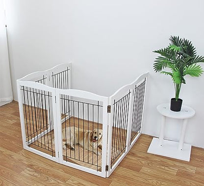 ZJSF Puerta plegable independiente para perros, puerta de ma
