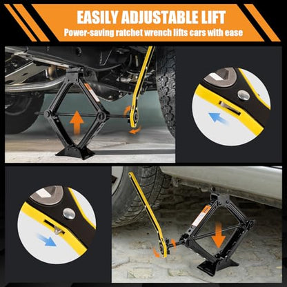 Kit de gato portátil para automóvil, gato de tijera de 2 ton