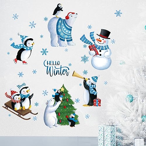 Yovkky Calcomanías de pared con texto en inglés "Hello Winte