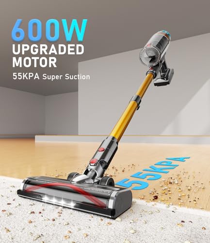 Aspiradora inalámbrica de 600 W, 55 Kpa, hasta 55 minutos, a