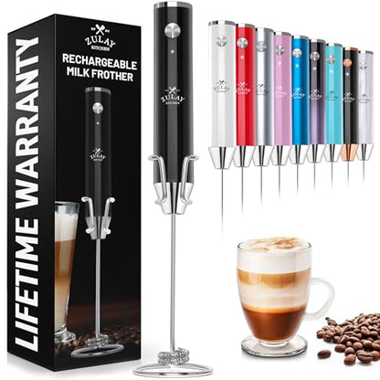 Zulay Kitchen Lux - Espumador de leche recargable de mano, p