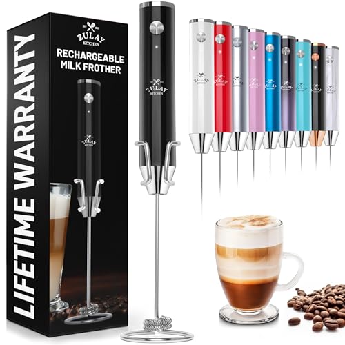Zulay Kitchen Lux - Espumador de leche recargable de mano, p