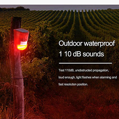 Alarma de luz solar de seguridad, 2 unidades IP65 impermeabl