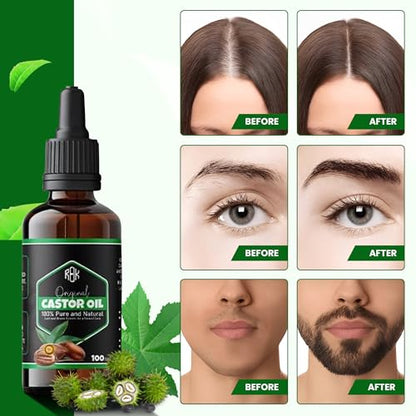 Aceite de ricino orgánico, 100% puro y natural, aceite de ri