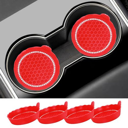 Paquete de 4 posavasos brillantes para automóvil, portavasos