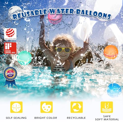 ZUPIIY Globos de agua reutilizables – Juguetes de piscina de verano al