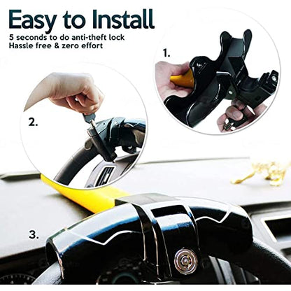 ZONETECH Paquete de 2 candados para volante de automóvil, de
