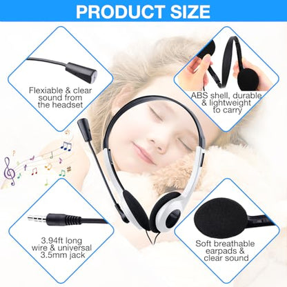 Yunsailing Paquete de 30 auriculares para aula con micrófono
