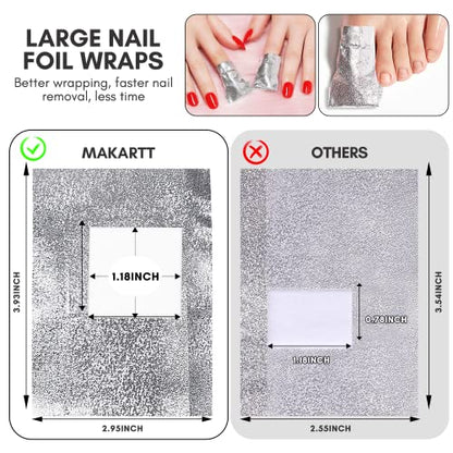 Makartt Removedor de esmalte de uñas, 100 envolturas de pape