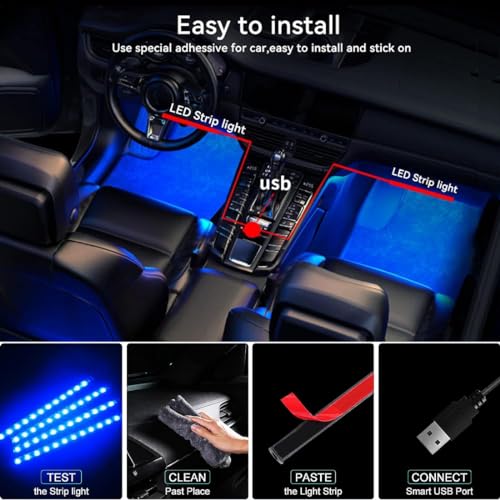 Luces LED para interiores de automóvil, luces RGB interiores