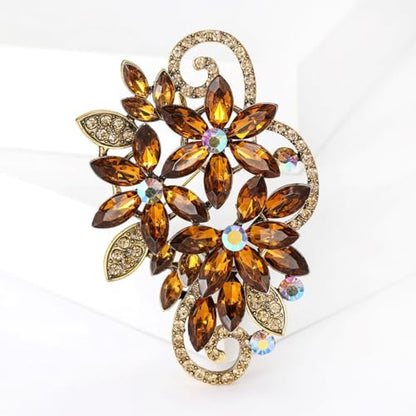 YOQUCOL Broche de cristal austriaco rojo vintage con forma d