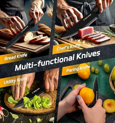 XANAPON Juego de cuchillos de cocina de 14 piezas, acero ino