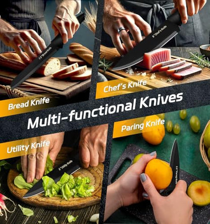 XANAPON Juego de cuchillos de cocina de 14 piezas, acero ino