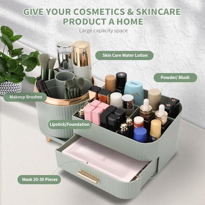 Organizador de maquillaje para tocador, vitrina de cosmético
