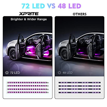Xprite Tira de luz LED RGB para interior de auto control rem