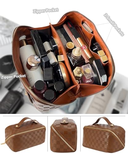 Bolsas de maquillaje de viaje a cuadros Bolsa organizadora d