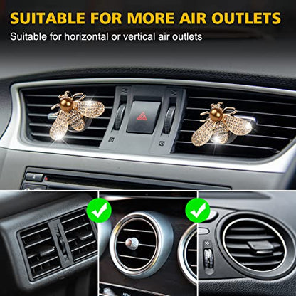 Car Bling Bee Clips de ventilación de aire oro+oro