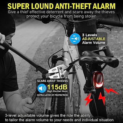 Luz trasera de bicicleta con alarma: luz trasera inalámbrica