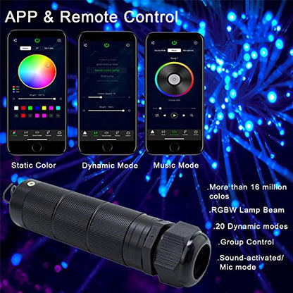 AZIMOM Uso del coche Bluetooth 6 W RGBW LED de fibra óptica