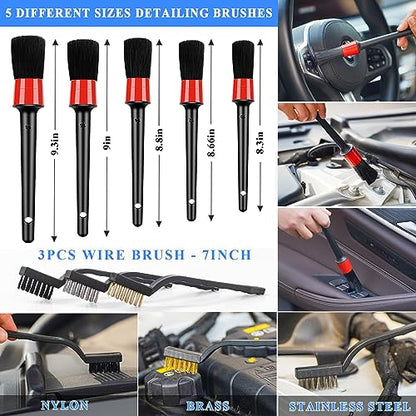 AUTODECO Kit de limpieza de 42 piezas de lavado de autos, ki