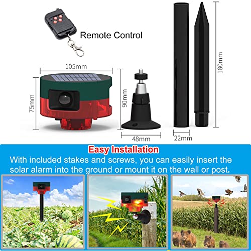 Alarma de sonido solar y luz estroboscópica con detector de