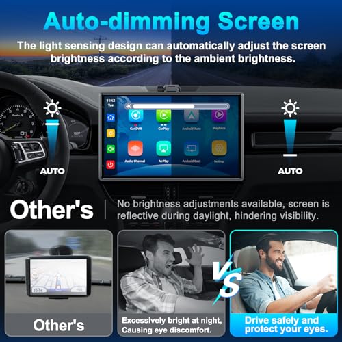 Pantalla Carplay portátil inalámbrica con cámara de tablero
