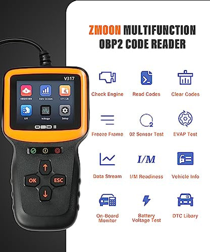 YAKEFLY Herramienta de diagnóstico del escáner OBD2, lector