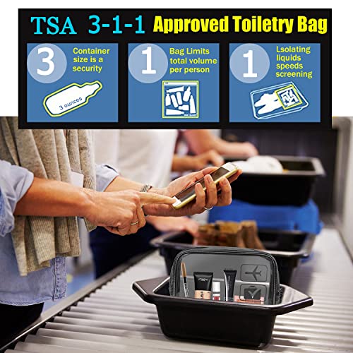 Bolsa de aseo aprobada por la TSA, 3 bolsas de artículos de
