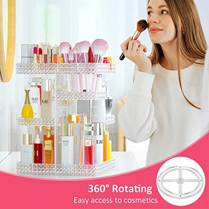 Organizador de maquillaje giratorio, vitrina de cosméticos d