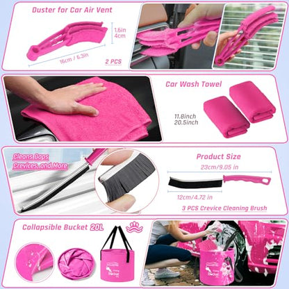 Kit de limpieza de interiores de automóvil de 47 piezas, sum