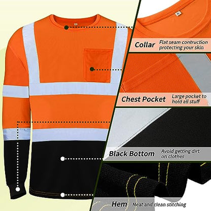Zhanmai Paquete de 6 camisas de alta visibilidad clase 3 ref
