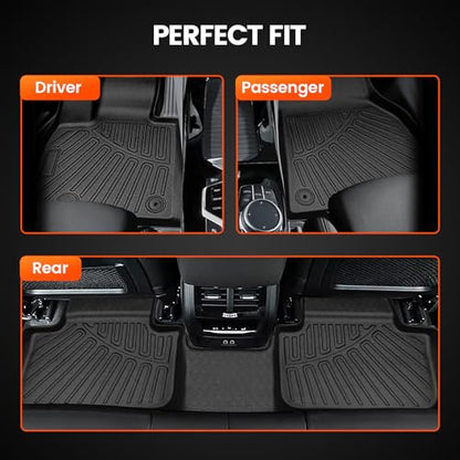 KMF Custom Fit Floor Mats for BMW X3 2025, All Weather TPE W