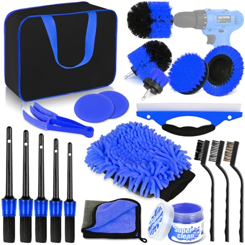 Kit de 20 herramientas de limpieza para automóvil, kit de de
