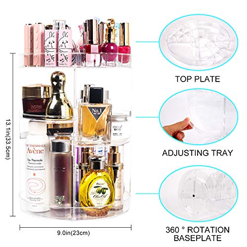 Organizador de maquillaje giratorio de 360 grados, carrusel