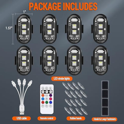 Luces estroboscópicas LED inalámbricas con control remoto, 8