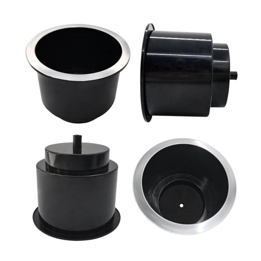 ISURE MARINE 4 portavasos de plástico universal cromado con