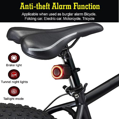 Alarma inteligente antirrobo para bicicleta con luz trasera