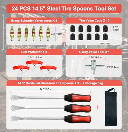 Kit de cambio de neumáticos de motocicleta de 24 piezas con