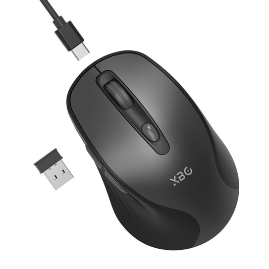 XBG Ratón inalámbrico, mouse Bluetooth 5.0+2.4G recargable s