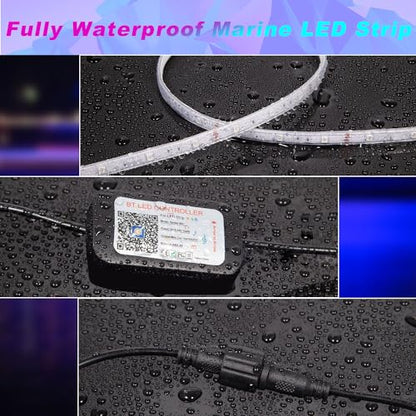 Luces LED impermeables de 50 pies, control de aplicación de