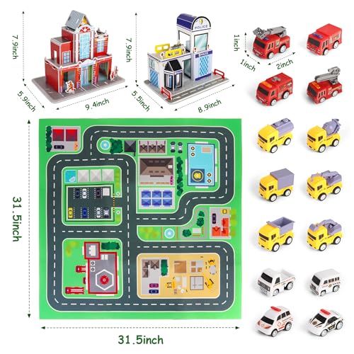 Juego de juguetes de auto para niños pequeños a partir de 3
