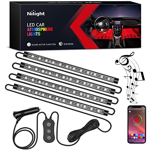 Nilight Luz LED RGB para interior de automóvil con control d