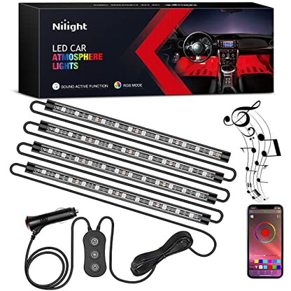 Nilight Luz LED RGB para interior de automóvil con control d
