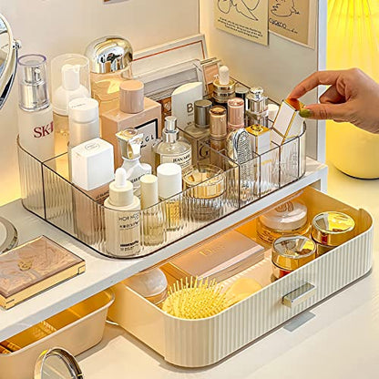 Organizador de maquillaje con cajón apilable, vitrina de alm