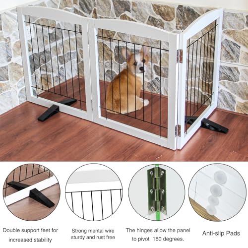 ZJSF Valla independiente para perros en interiores, puerta p