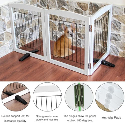 ZJSF Valla independiente para perros en interiores, puerta p